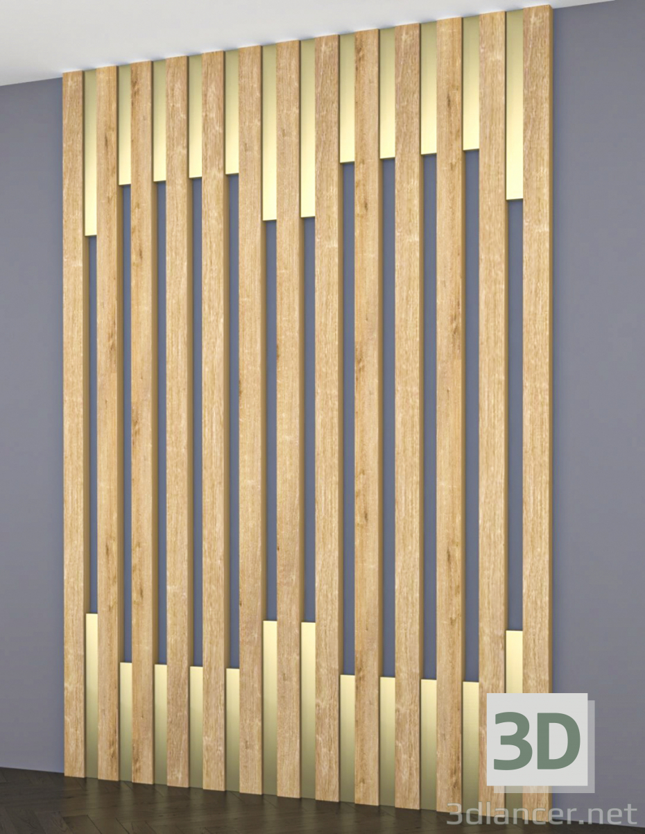 3d модель Рейки дерев'яні – превью