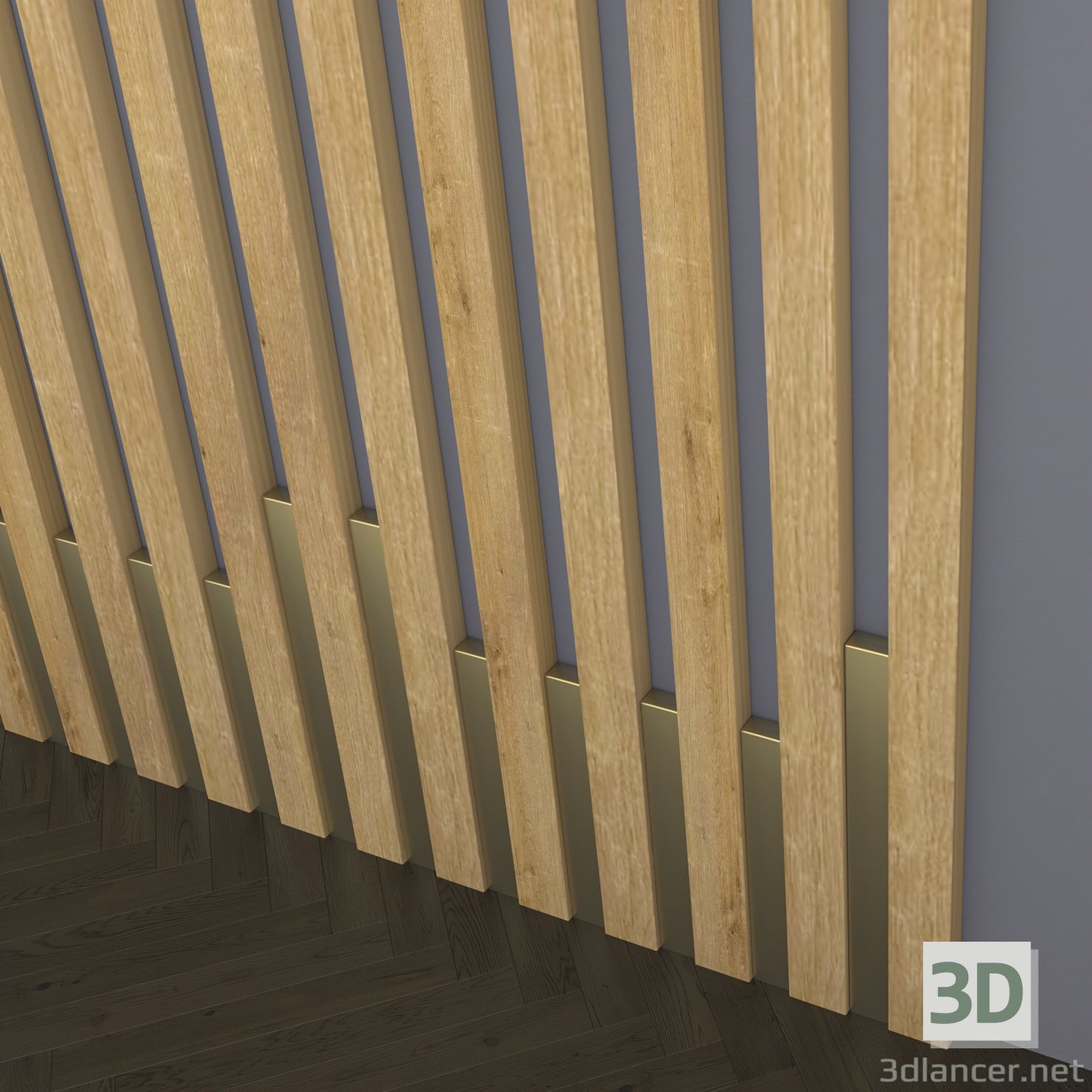 3d model listones de madera - vista previa