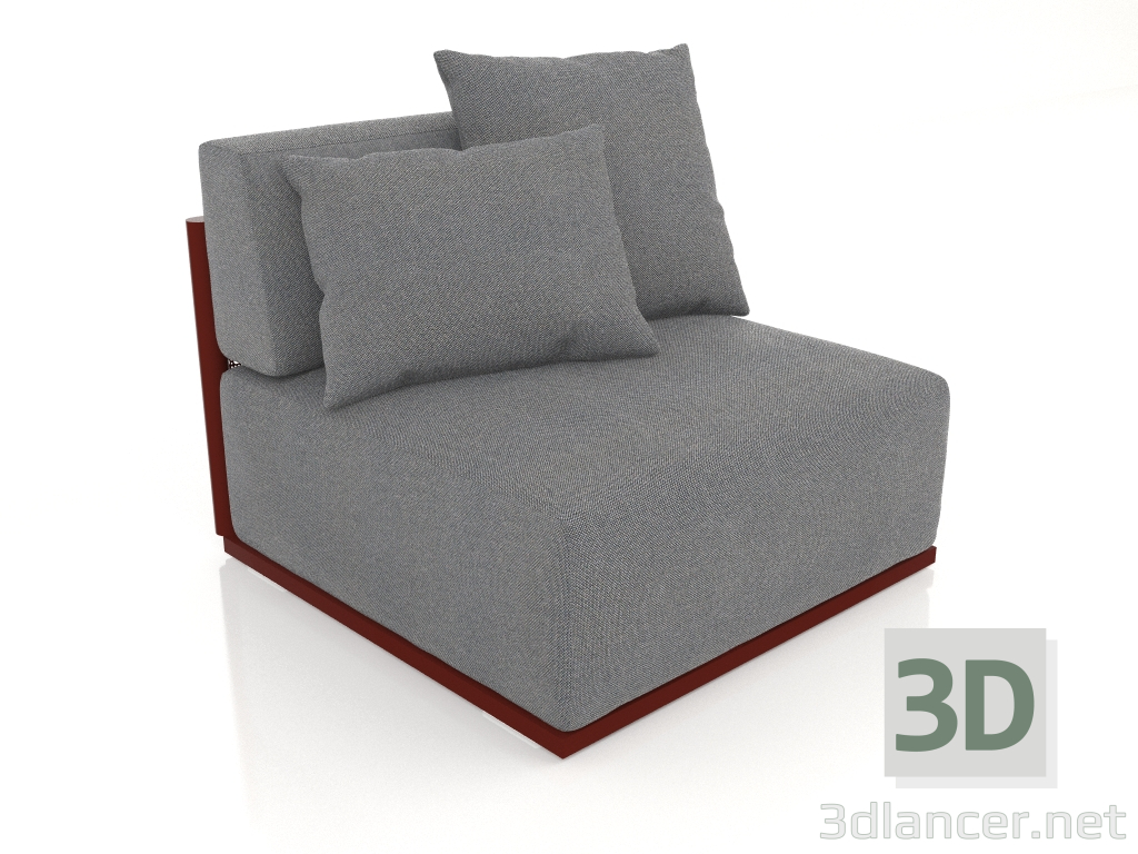 modello 3D Modulo divano sezione 3 (Rosso vino) - anteprima