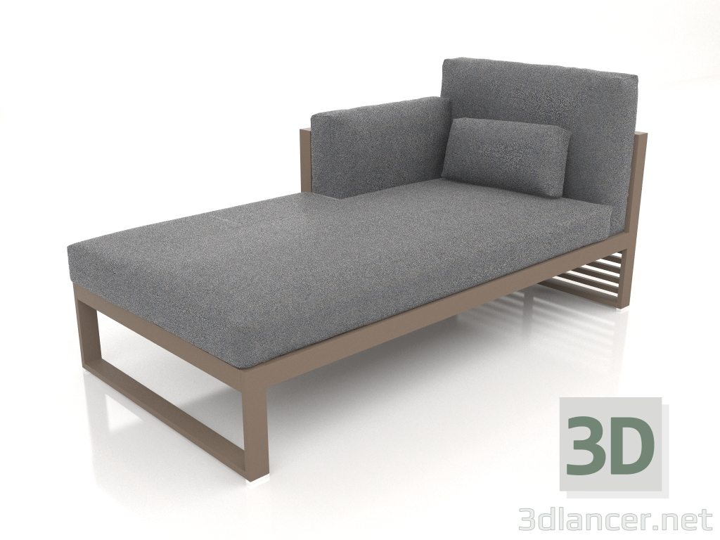 3D modeli Modüler kanepe, sol bölüm 2, yüksek arkalık (Bronz) - önizleme