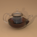 3d Стеклянный чайник с крышкой и заварником модель купить - ракурс