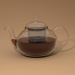 3d Стеклянный чайник с крышкой и заварником модель купить - ракурс