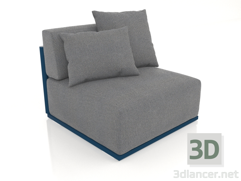 Modelo 3d Seção 3 do módulo do sofá (azul cinza) - preview