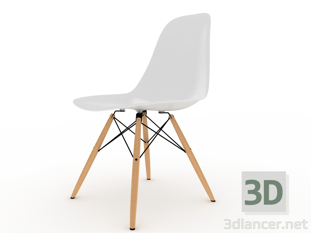 3d модель Пластиковый угловой стул Eames – превью
