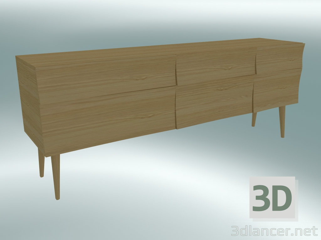 modello 3D Sideboard Large Reflect (Rovere) - anteprima