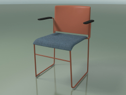 Stackable chair with armrests 6604 (seat upholstery, polypropylene Rust, V63)