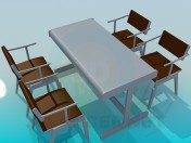 Mesa y sillas para cafetería
