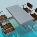 3d модель Стол и стулья для кафе – превью