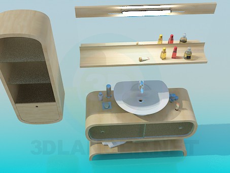 3D Modell Möbel für das Waschbecken - Vorschau