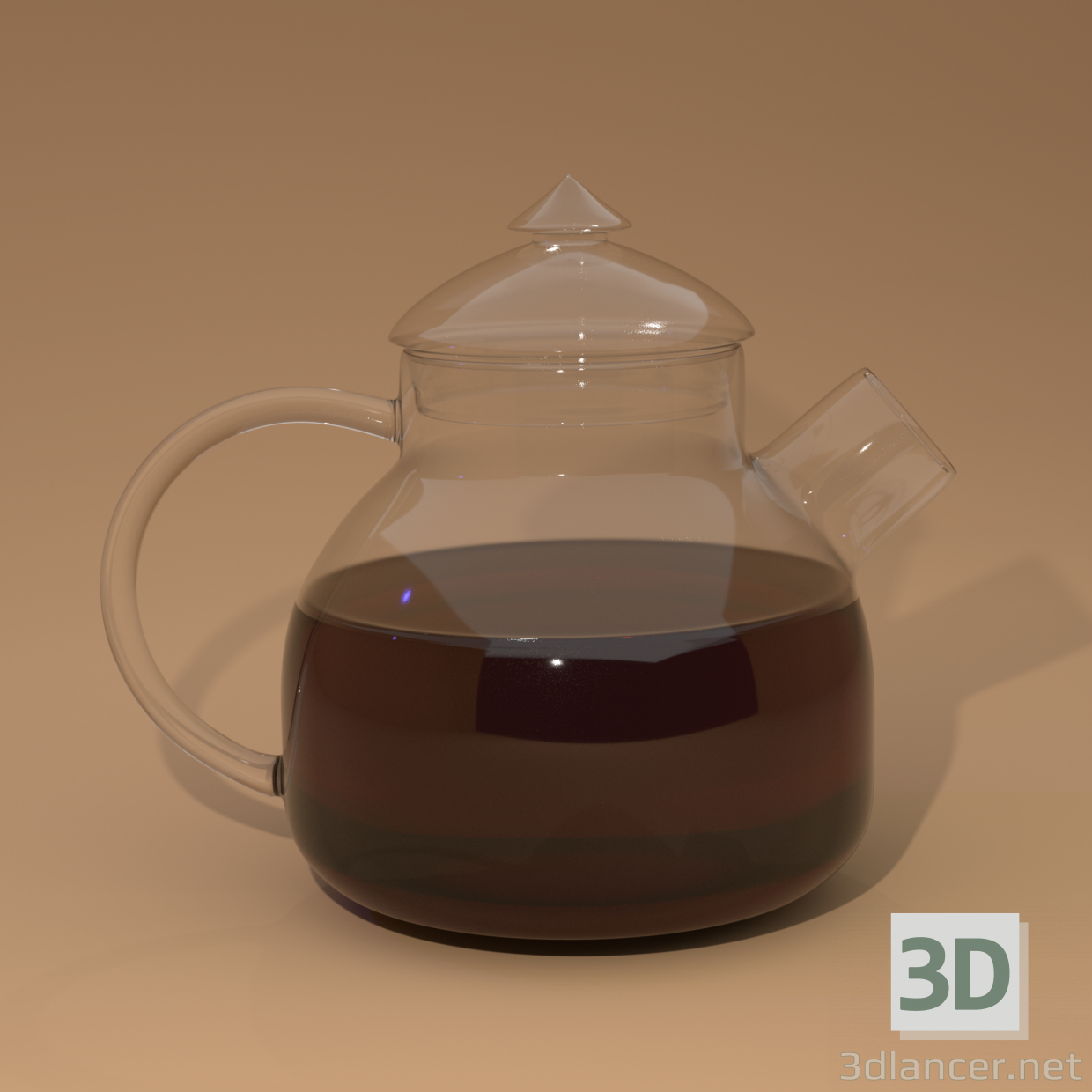 modèle 3D de Théière en verre avec couvercle acheter - rendu
