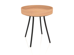 Une table d'appoint avec un plateau en chêne