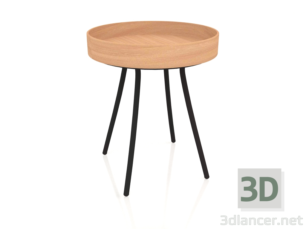 modèle 3D Une table d'appoint avec un plateau en chêne - preview