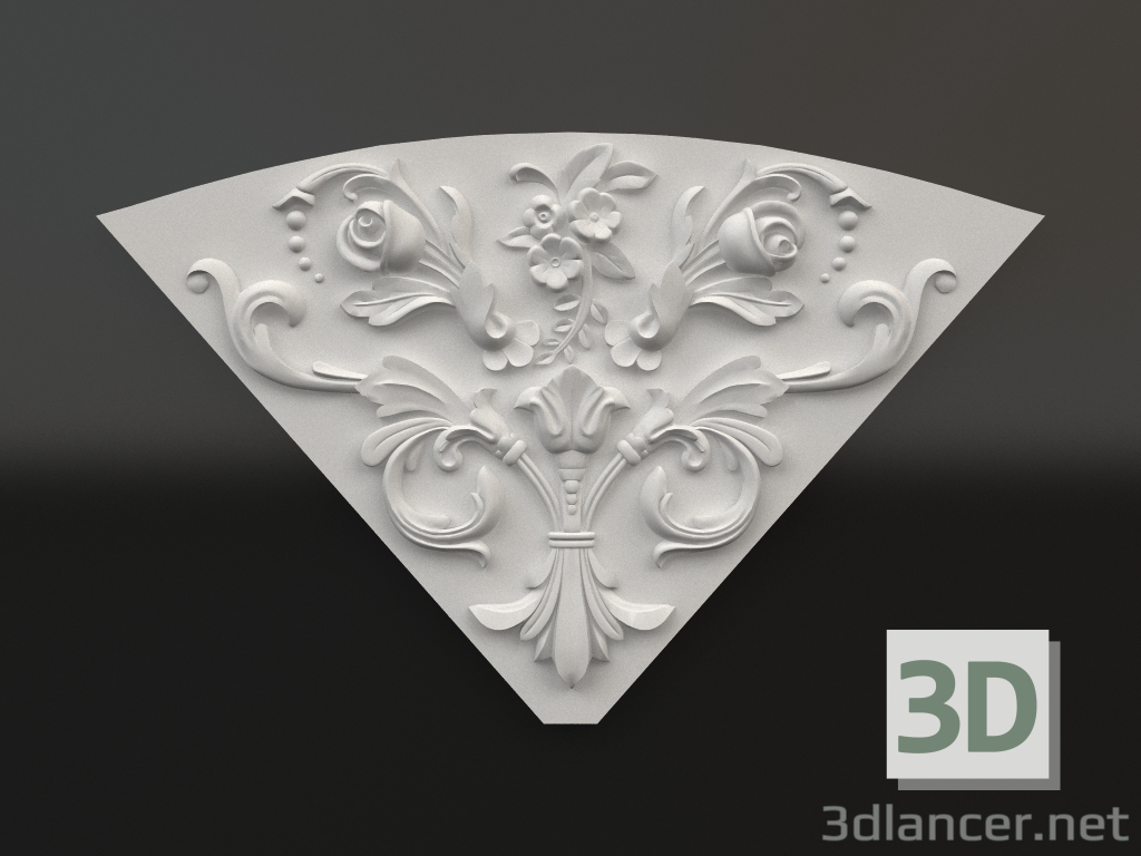 3d model Decorative plaster element DE 041 (289х387) - preview