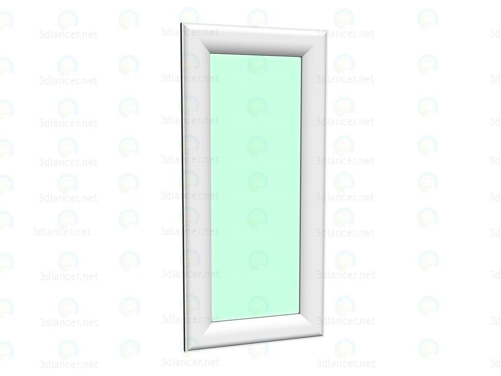 modello 3D Elegante specchio splendente bianco 188x88 - anteprima