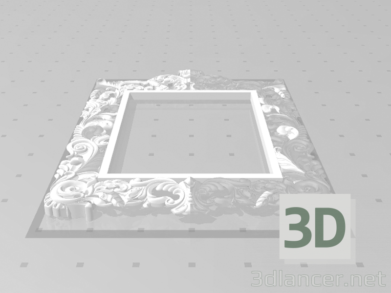 modello 3D Cornice intarsiata per specchiera - anteprima