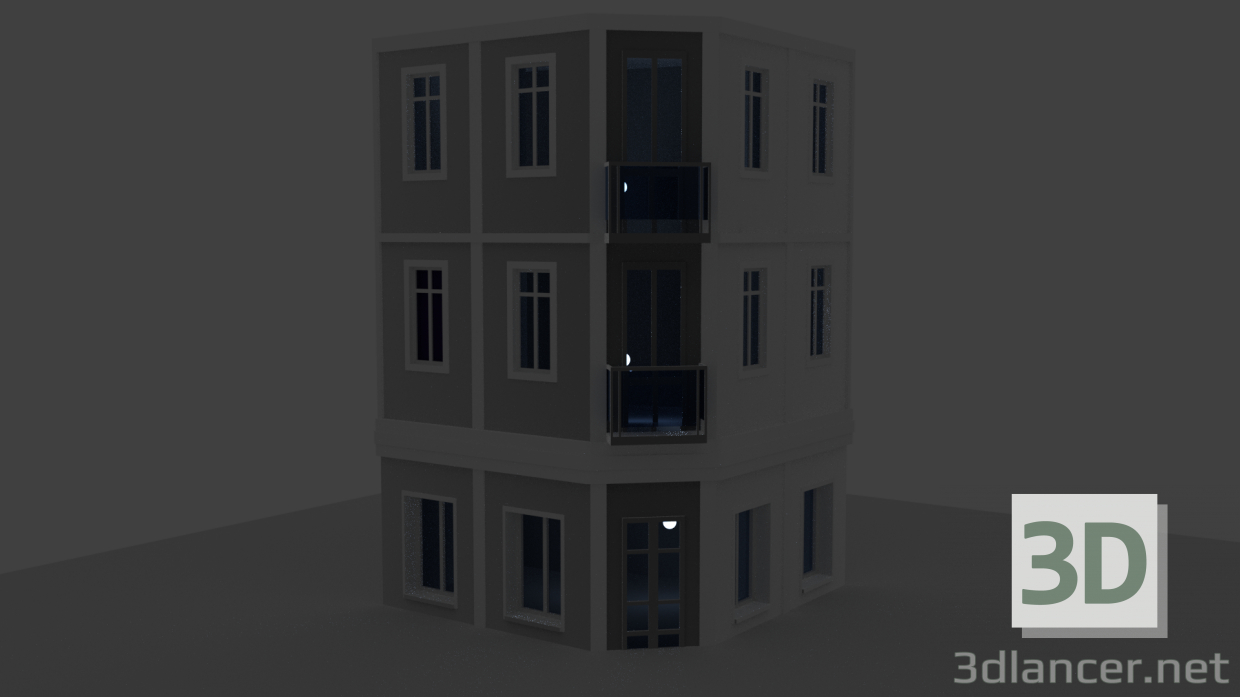 modèle 3D bâtiment - preview