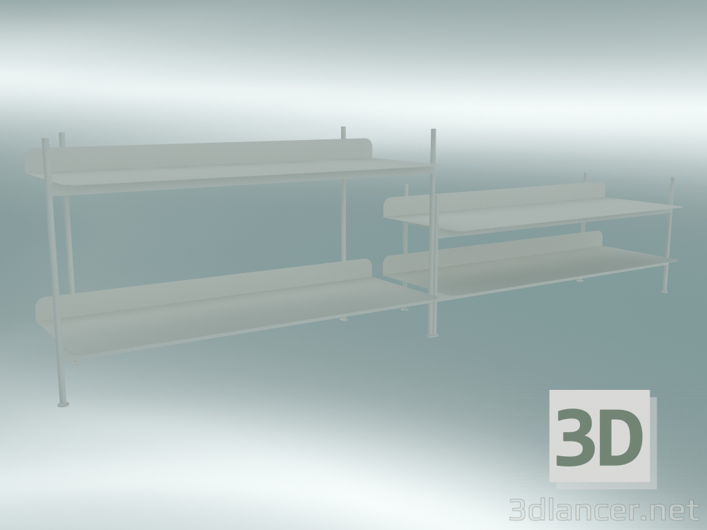 modèle 3D Compilation du système de rack (configuration 5, blanc) - preview