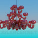 3d model Lámpara chandelier de cristal coloreado - vista previa