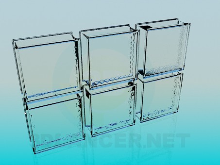 3d модель Скляні вставки в стіну – превью