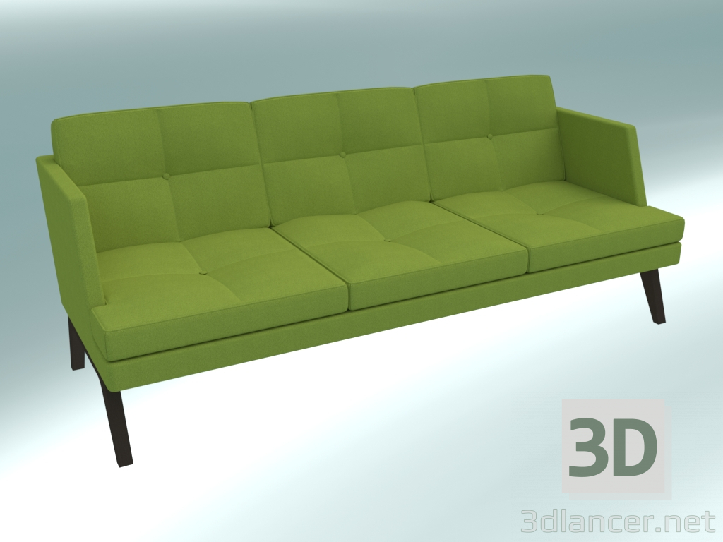 3D modeli Üçlü kanepe (31 ahşap) - önizleme