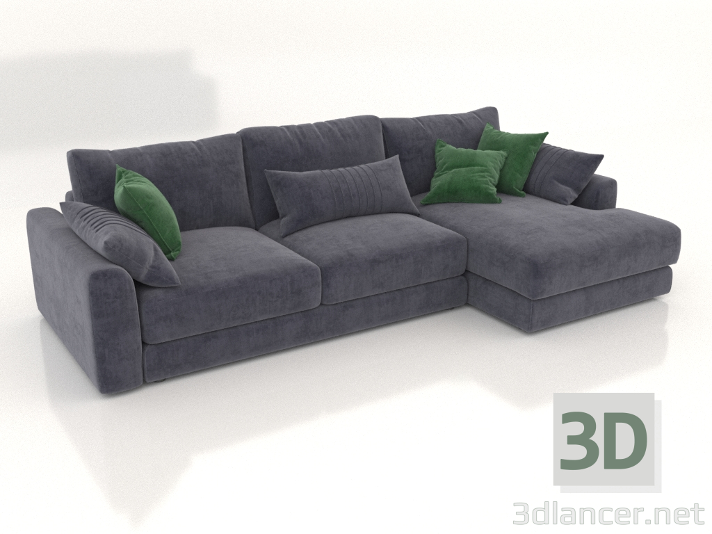 modello 3D Divano letto SHERLOCK (opzione rivestimento 3) - anteprima