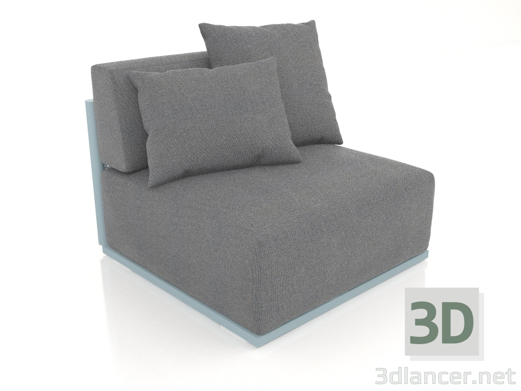 modèle 3D Module canapé section 3 (Bleu gris) - preview