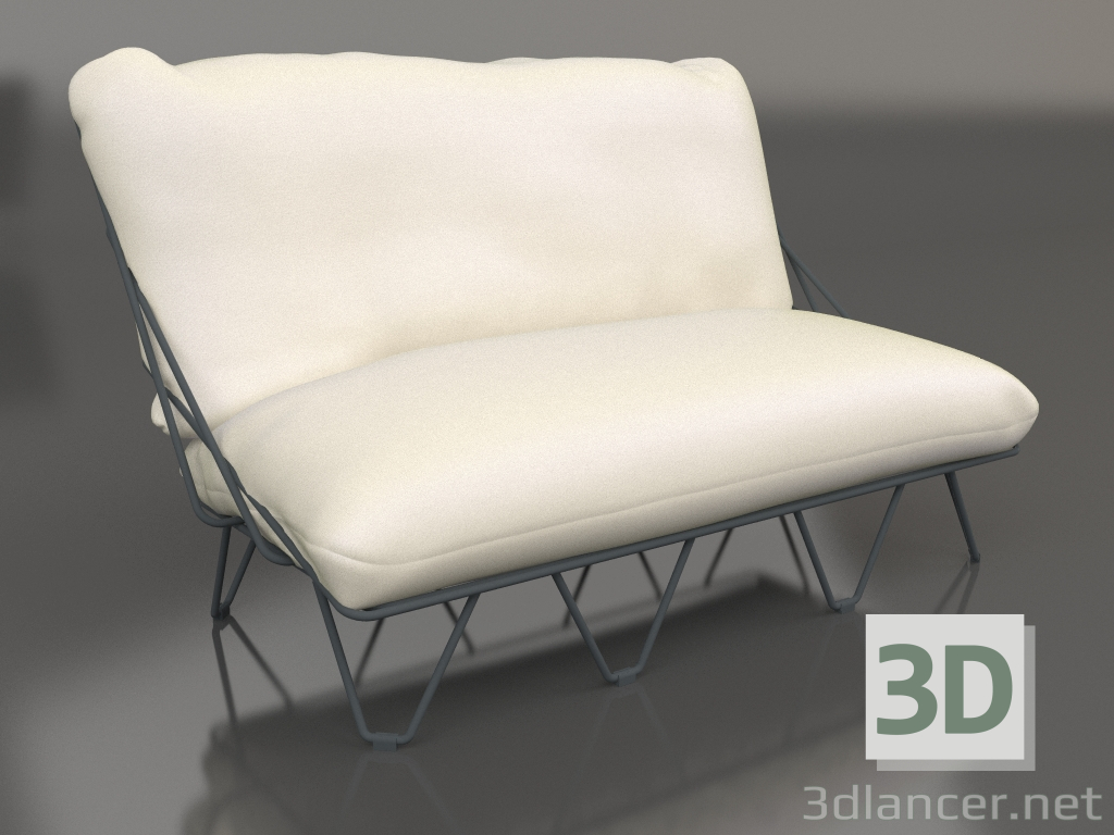 3d model 2-seater sofa (Anthracite) - preview