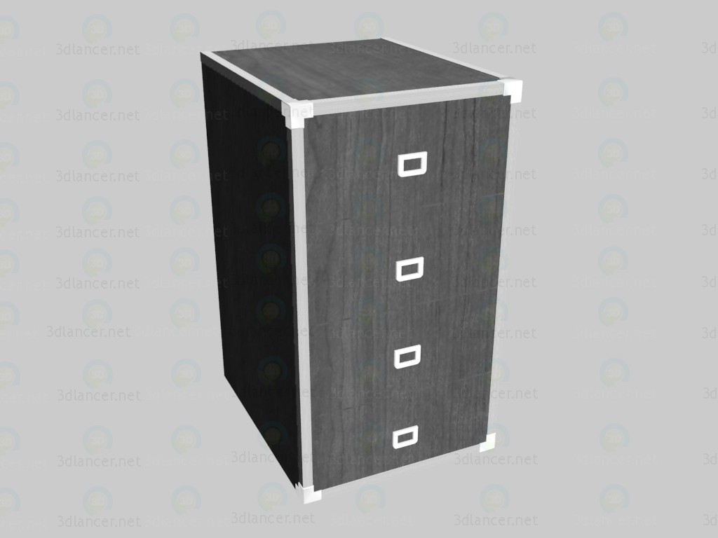 3d model Narrow chest of drawers - preview