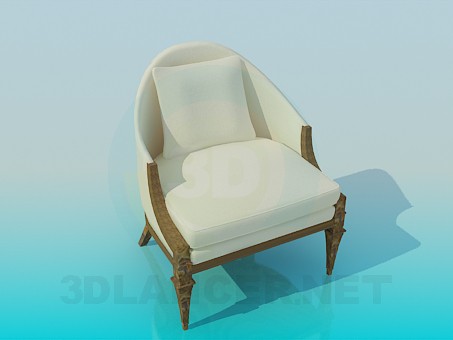 3d модель Кресло с подушечкой – превью