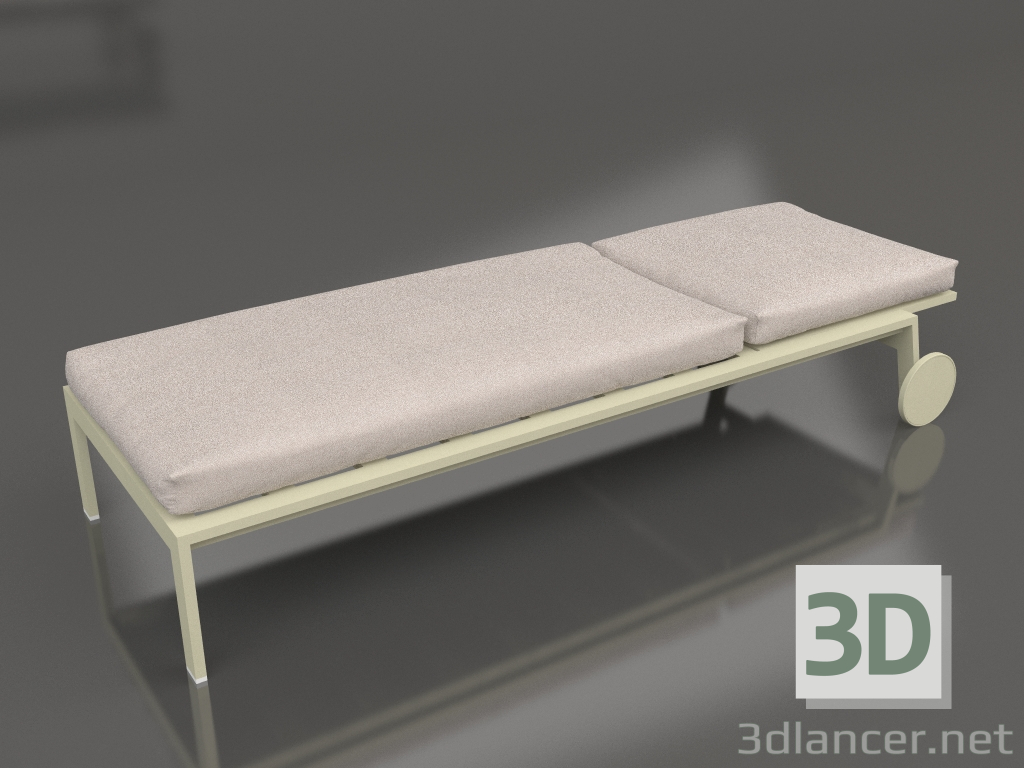 3D modeli Tekerlekli uzanma koltuğu (Altın) - önizleme