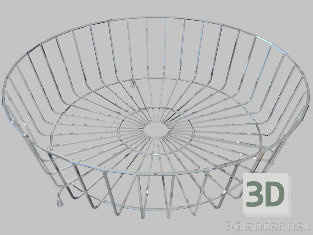3D modeli Yuvarlak kase ile mutfak lavabo sepeti (ZZE 080K) - önizleme