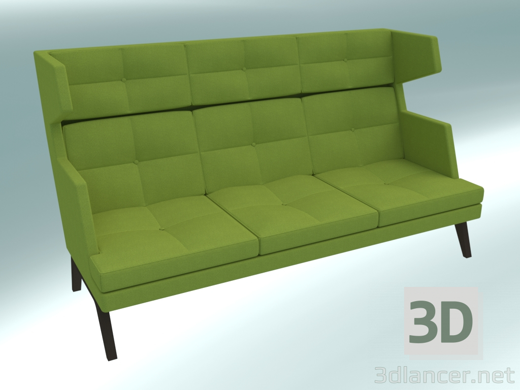 3 डी मॉडल ट्रिपल सोफा (32 लकड़ी) - पूर्वावलोकन
