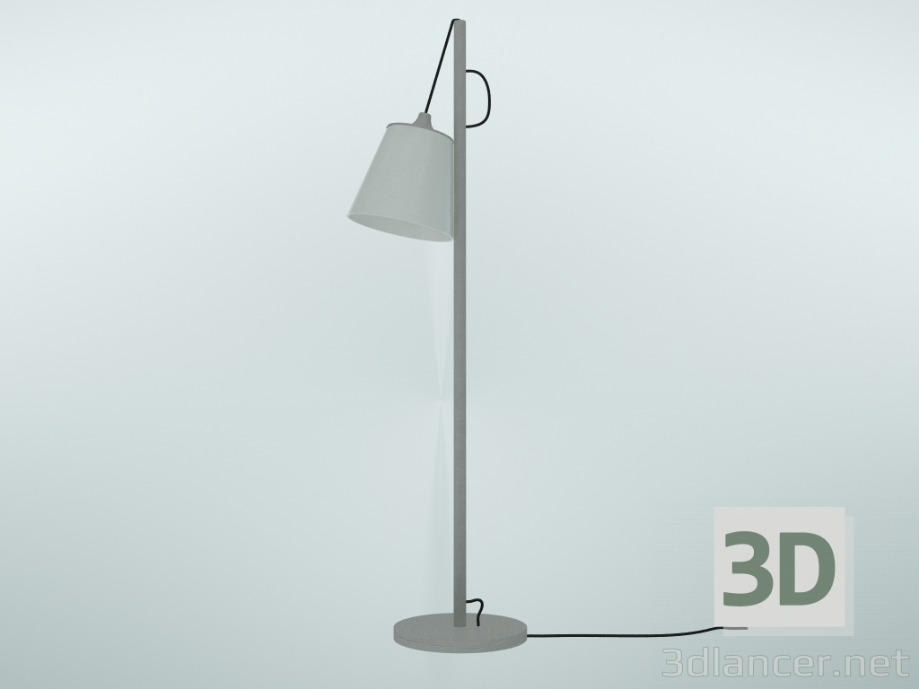 Modelo 3d Puxador da lâmpada de assoalho (cinza, branco) - preview