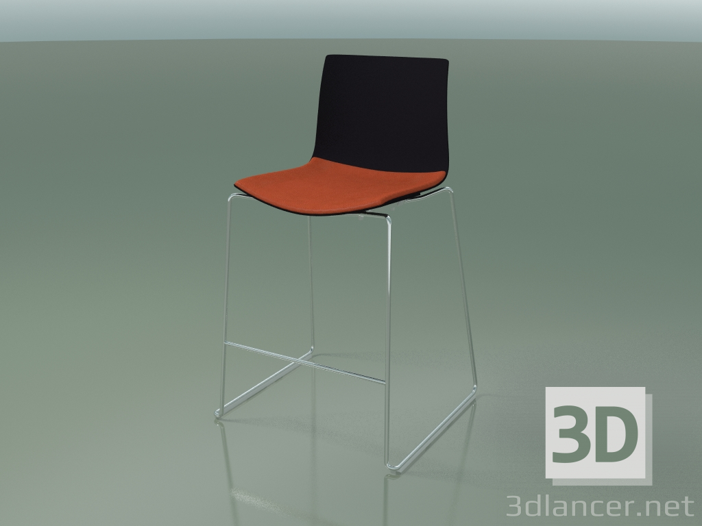 modèle 3D Tabouret de bar 0304 (sur un traîneau, avec un oreiller sur le siège, polypropylène PO00109) - preview