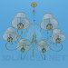3d model Chandelier with transparent lampshades - preview