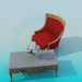 3d model Coffee table with a comfortable armchair - preview