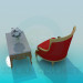 3d model Coffee table with a comfortable armchair - preview