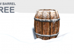 3d Snow Barrel Game Asset - Low poly