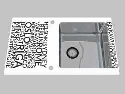 Lavaggio vetro-acciaio, 1 camera con un'ala per l'asciugatura - Edge Diamond Pallas (ZSP 0A2C)