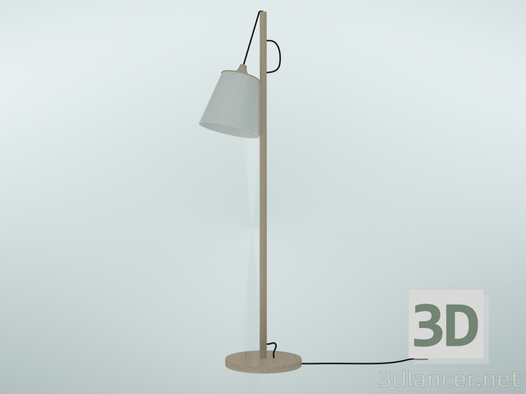 3d model Lámpara de pie Pull (Roble, Blanco) - vista previa