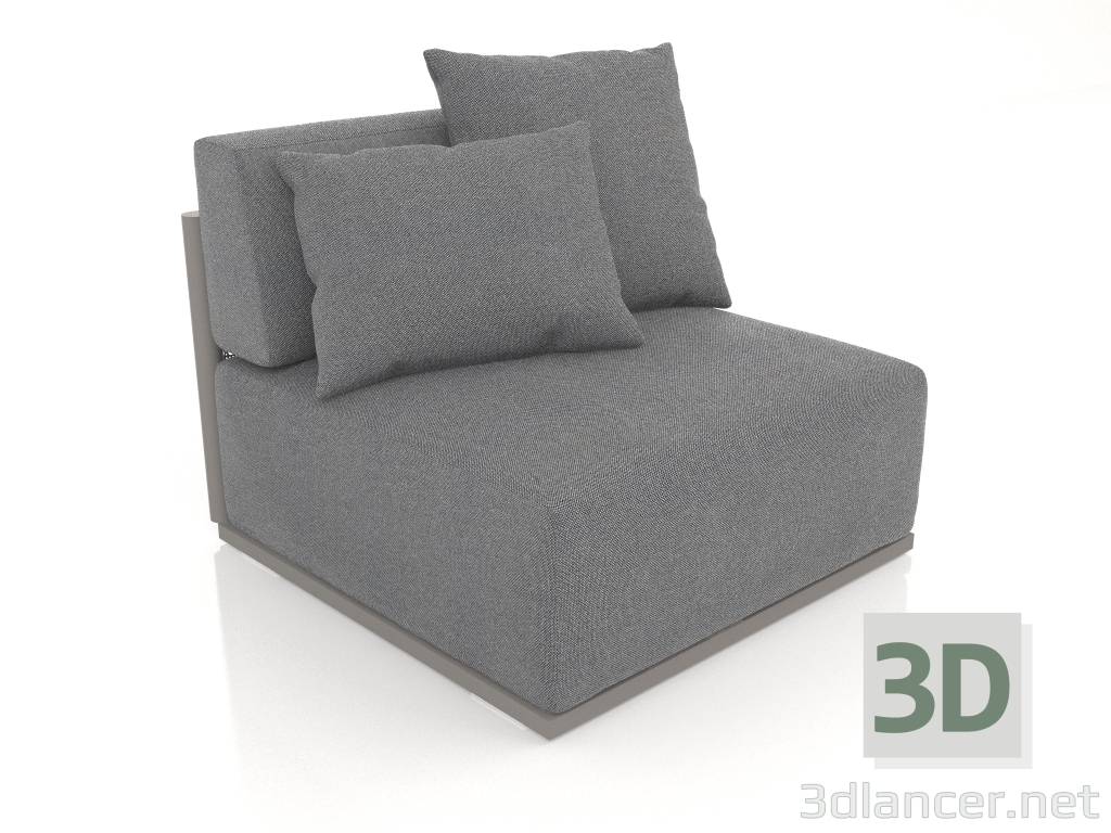 modèle 3D Module canapé section 3 (Gris quartz) - preview