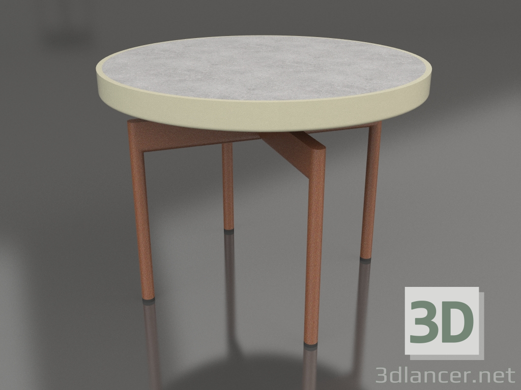 modello 3D Tavolino rotondo Ø60 (Oro, DEKTON Kreta) - anteprima