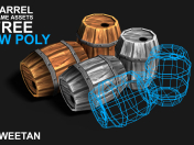 3D Barrel Game Asset - Niedrige Poly