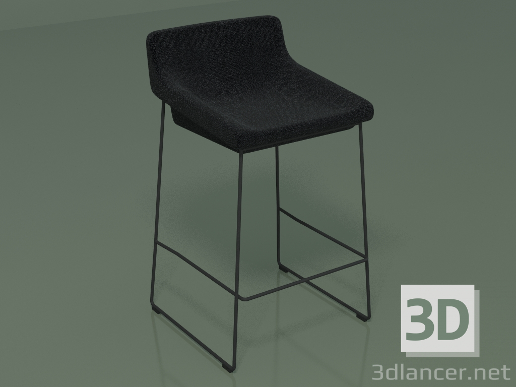 3D Modell Semi-Bar Stuhl bequem (111269, schwarz) - Vorschau