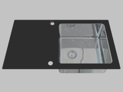 Lavado de acero de vidrio, 1 cámara con un ala para secar - el borde de una Palas redonda (ZSP 0X1C)