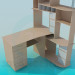 3d model Desk with shelves - preview