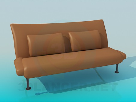 modèle 3D Canapé avec sellerie cuir - preview