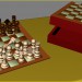 modello 3D Scacchi scacchi casella scacchiera - anteprima
