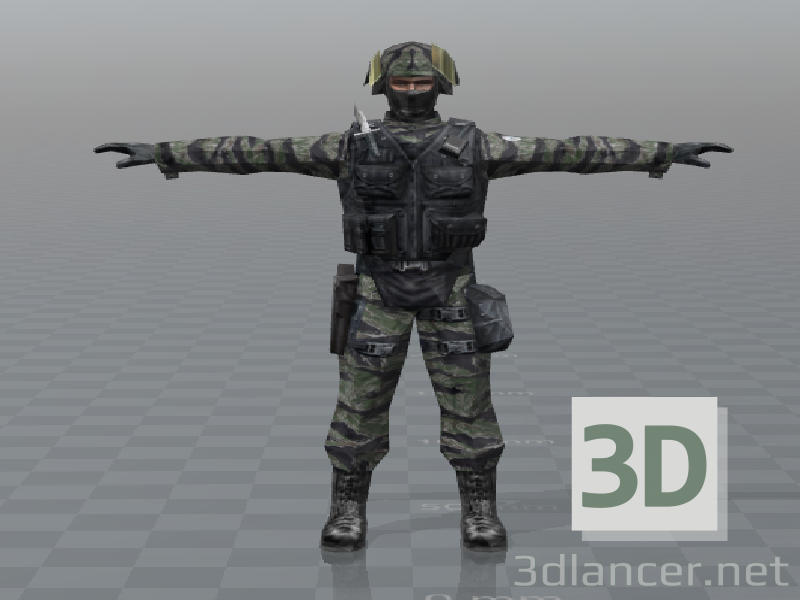 3D Modell Soldat - Vorschau