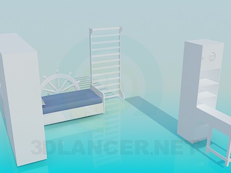 modèle 3D Les meubles dans la pépinière - preview